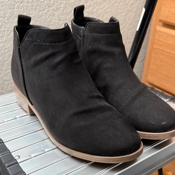 Shoes - Black Suede-Look Ankle Booties – Classic Chelsea Style